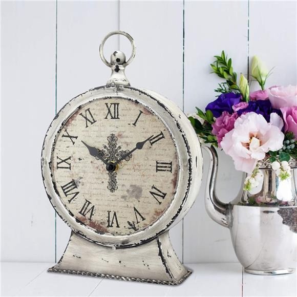 Amazon.com: Lafocuse 12 Inch Mahogany Color Wall Clock Roman  Large 12 Inch Decorative Battery Operated Table Top Clock with Roman Numerals